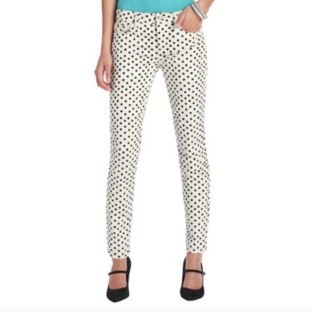 LOFT Super Skinny Polka Dot Black & White Jeans - Picture 1 of 5